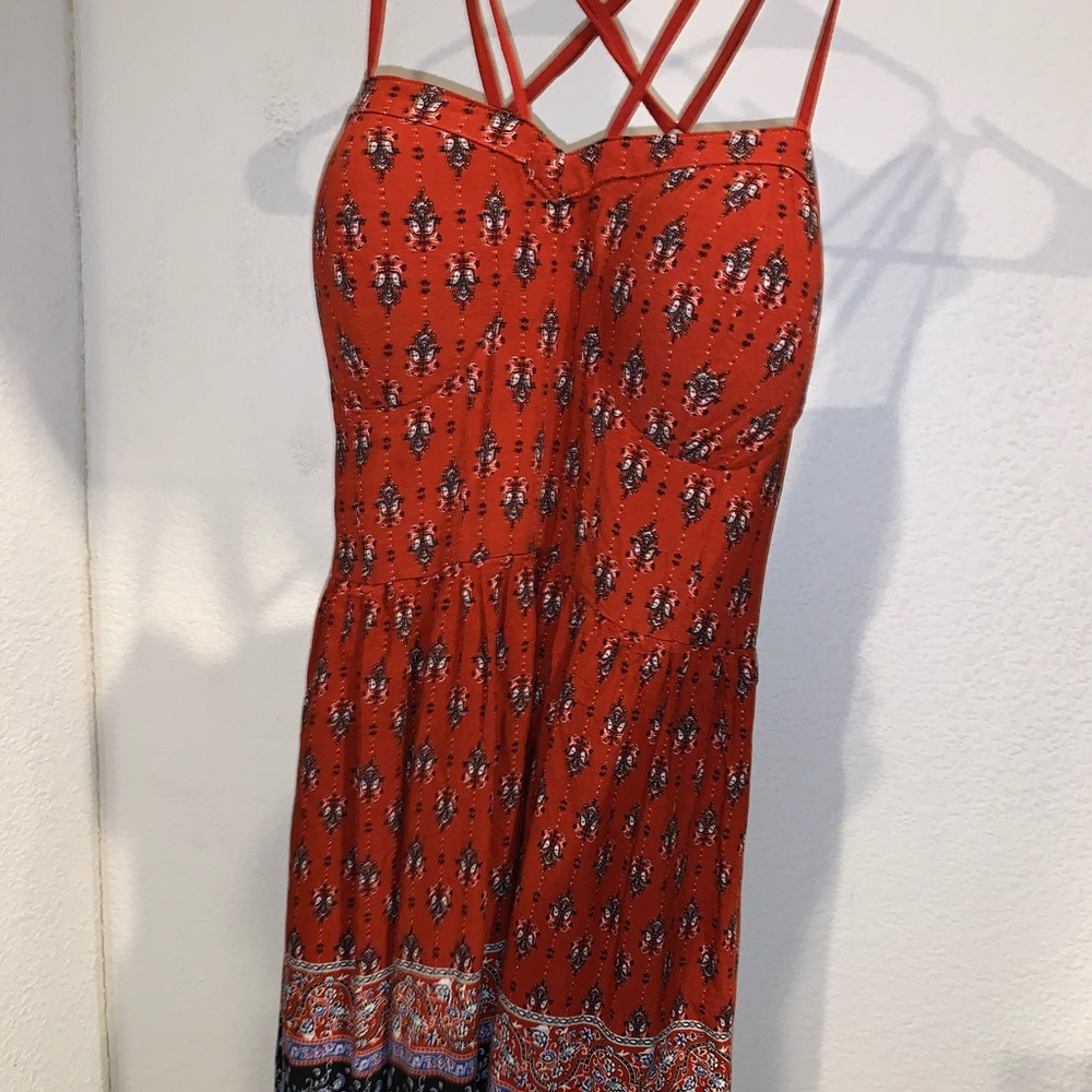 Cross back multi colored dress